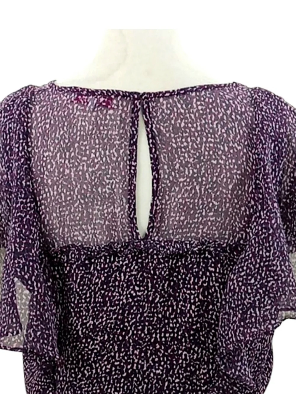 Parker Ruffle Silk Mini Dress in Funfetti Purple Size Small